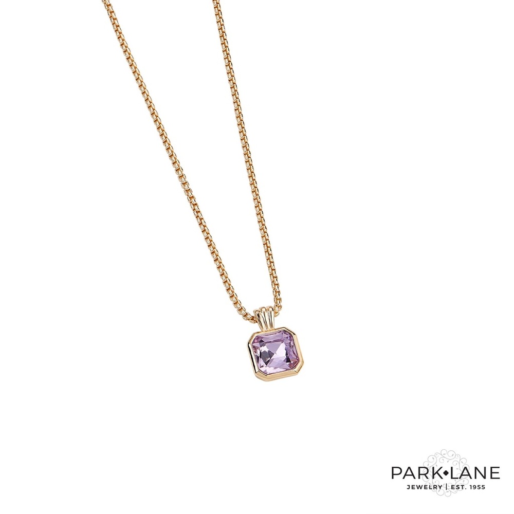 Park Lane “ORCHID” Gold and Purple Pendant Necklace - Picture 11 of 16